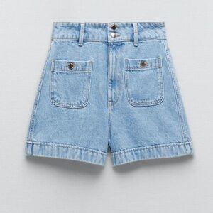 Zara Denim High-Waisted Women Shorts. Size 4. NEVER WORN.
